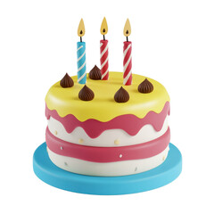 birthday cake with candles isolated on Transparent PNG