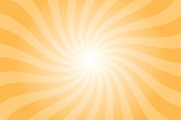 Abstract orange background with rays retro starburst rays. Pastel orange sunburst background vector illustration pattern beam rays. Spiral radial striped backdrop. Vector illustration.