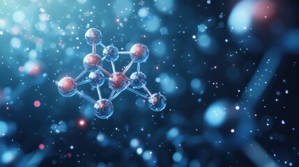 Abstract molecular structure in scientific context.