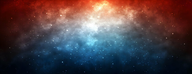 Obraz premium Cosmic Nebula, Red-Blue Hues