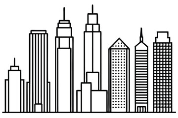 Skyscraper Structure Showcased In Elegant Line Art