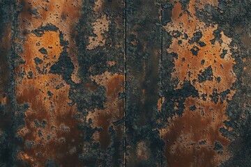 Fototapeta premium Weathered rusted metal surface texture. AI image