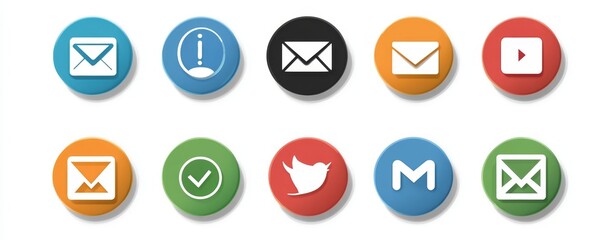 Contact Us Methods Icons. Email, Post, 