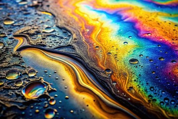 Abstract Metallic Rainbow Oil Spill Texture Background - Gradient Wallpaper