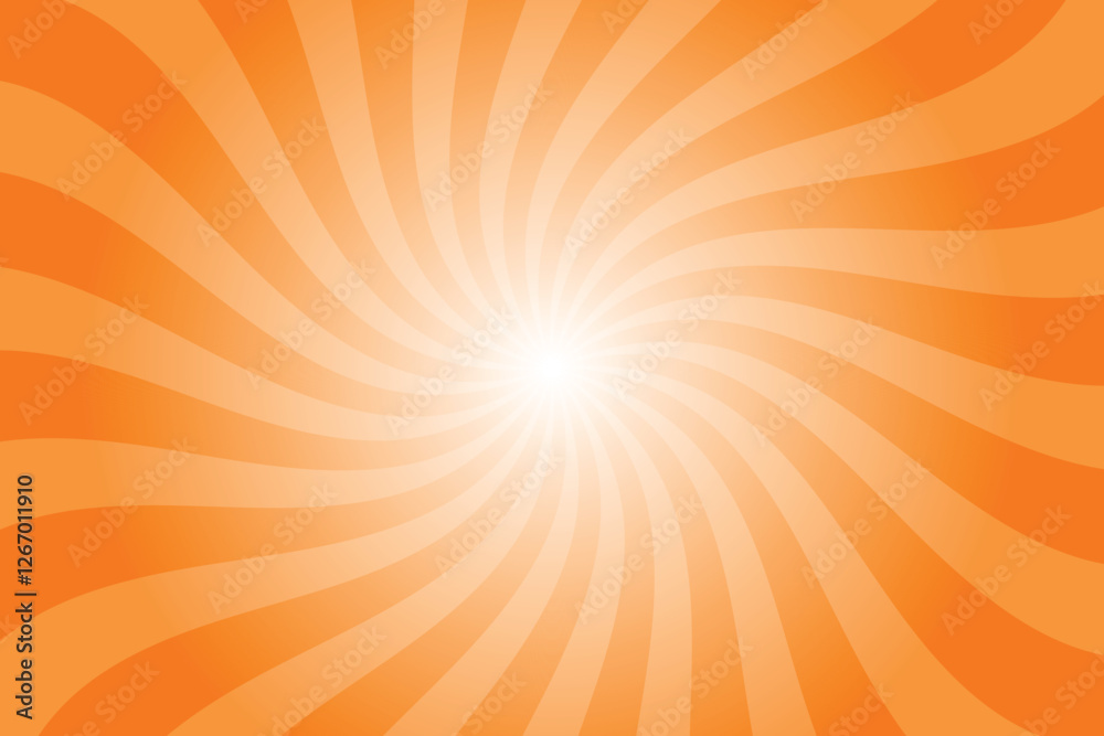 Aufkleber abstract orange background with rays retro starburst rays. safety orange sunburst background vector 