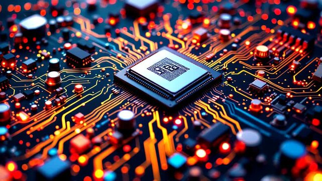 Close-up of a Central Processing Unit (CPU) on a Motherboard