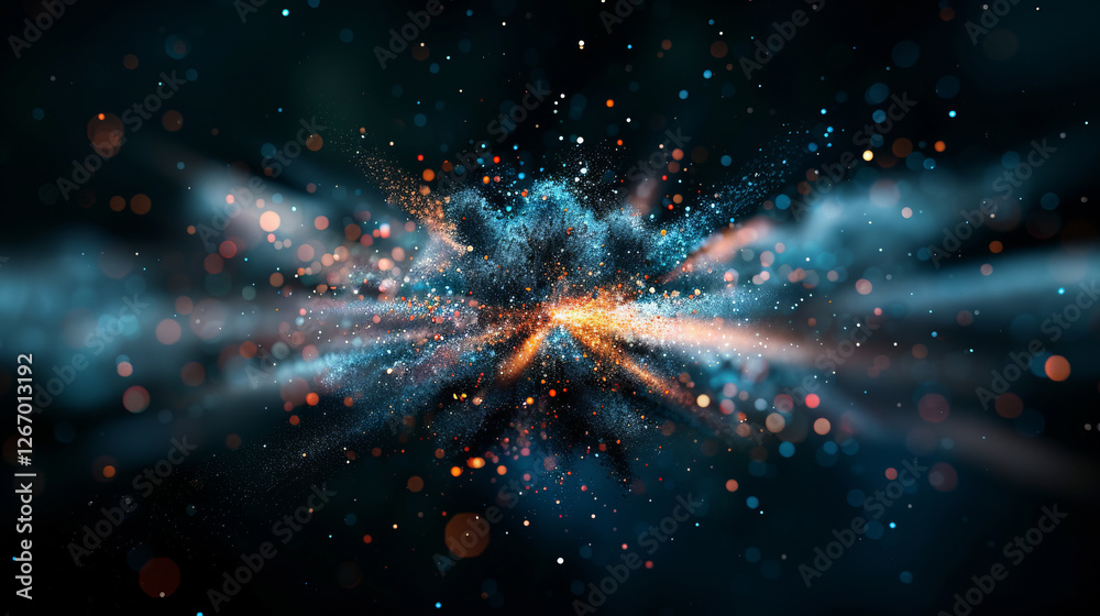 Wall mural cosmic convergence: abstract, artistic image of a galaxy's core where celestial dust, cosmic energy,