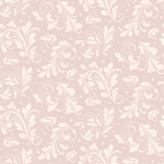 seamless pink vintage pattern with flowers