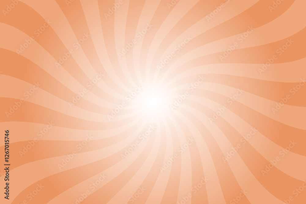 Poster Abstract orange background with rays retro starburst rays. Squash orange sunburst background vector illustration pattern beam rays. Spiral radial striped backdrop. Vector illustration.