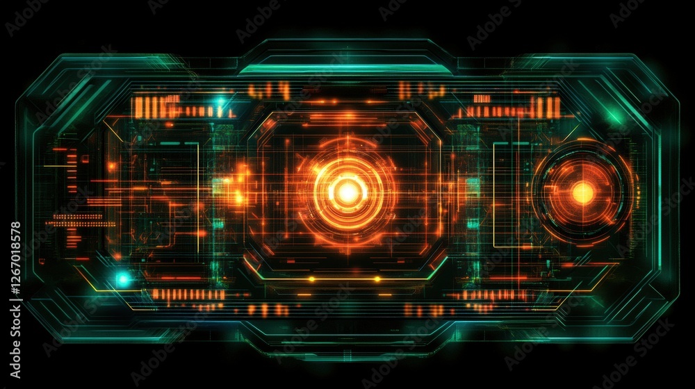 Aufkleber futuristic abstract background illustrating data transfer and technology with digital elements and p