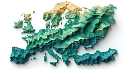 3D Relief Map of Europe