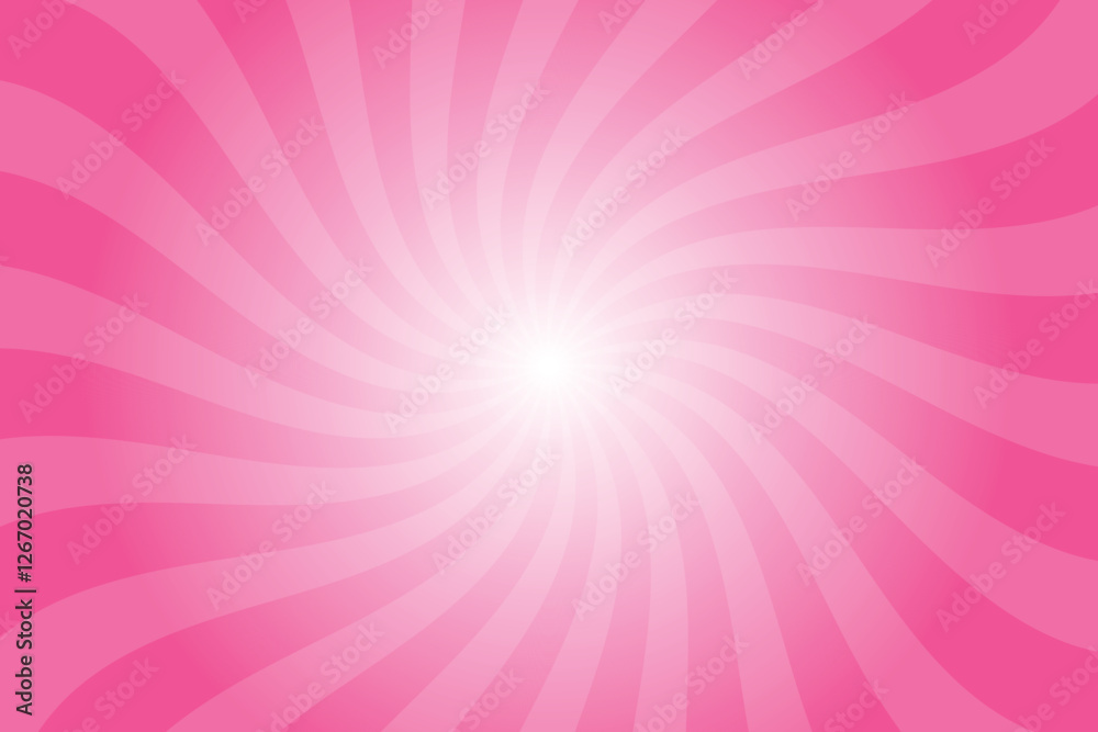 Poster Abstract pink background with rays retro starburst rays. Violet red sunburst background vector illustration pattern beam rays. Spiral radial striped backdrop. Vector illustration.