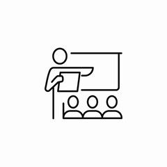 whiteboard meeting icon sign vector