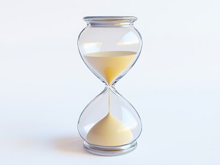 Abstract and Modern Hourglass with a Minimal Design, Sleek Glass Sculpture Featuring a Unique Twisted Shape and Gradient Colors for Contemporary Aesthetic Appeal