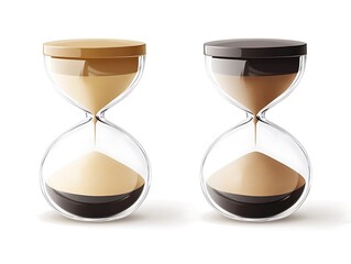 Abstract and Modern Hourglass with a Minimal Design, Sleek Glass Sculpture Featuring a Unique Twisted Shape and Gradient Colors for Contemporary Aesthetic Appeal