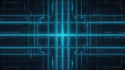 Abstract digital network grid, futuristic technology