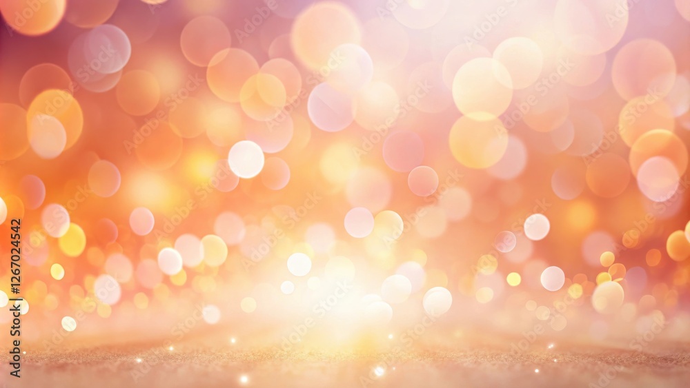 Wall mural abstract golden sparkle background with soft focus bokeh lights and glittering surface