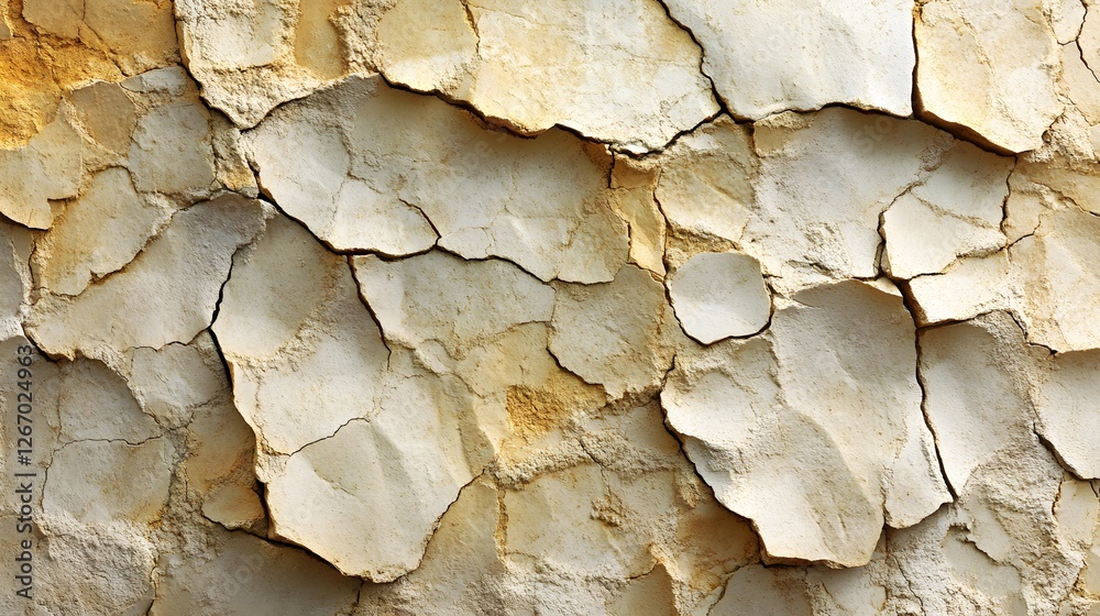 Aufkleber close-up of cracked earth, showing arid land texture. dry soil patterns. macro detail. lumpy clay de