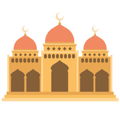 Mosque Orange Flat vector illustration