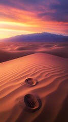 steps in the sand in a desert
