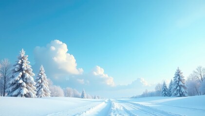 Obraz premium Soft light blue winter sky with few white clouds, calm, peaceful, winter sky