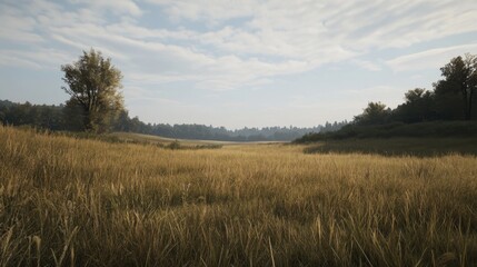 Fototapeta premium Serene Summer Meadow Landscape