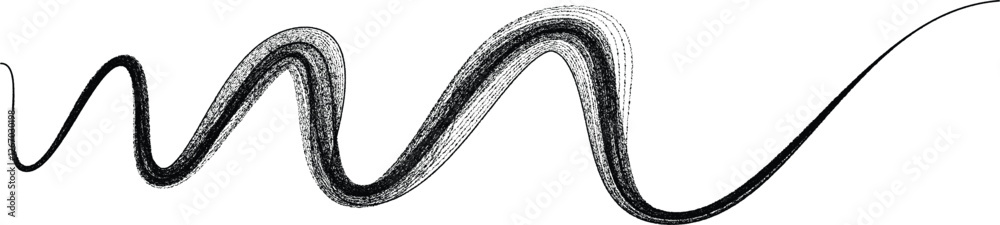 Poster decorative wave of lines . intertwined one lines waves. abstract flow linear fluid design element .z