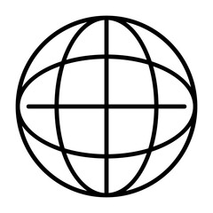 World Outline Icon Style Design