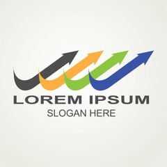 Abstract business company Growth Logo, Vector Illustration 