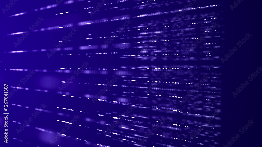 Poster digital blockchain concept. data storage in separate cells. abstract background with dots and connec