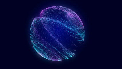 Abstract twisted, cosmic wormhole. Technology background. Data network. 3D rendering.