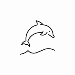 dolphin swim icon sign vector