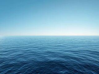 Fototapeta premium Serene Ocean Horizon Calm Blue Water Under Clear Sky
