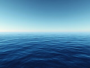 Obraz premium Serene Ocean Calm Blue Water Under a Clear Sky