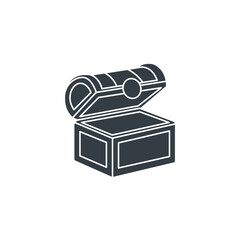 Treasure Chest icon symbol vector illustration isolated on white background