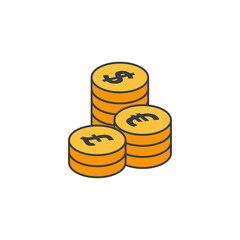 Coin icon symbol vector illustration isolated on white background