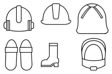 Safety Measures Ensuring Protection and Risk Reduction Line Art