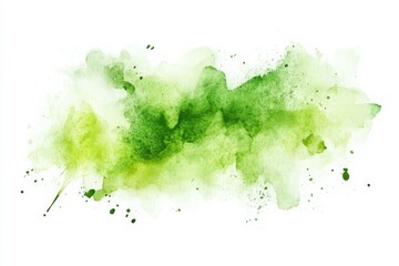 Abstract green watercolor on white background. AI generated
