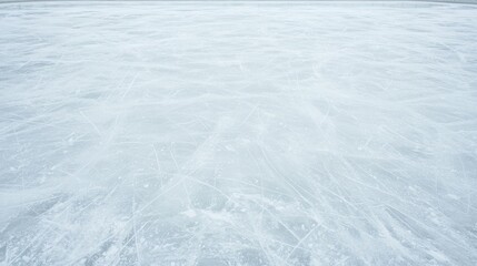 Ice rink surface, skaters' trails, winter day, outdoor activity, background texture