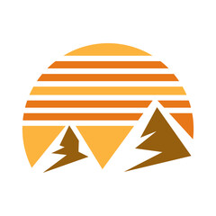 mountain logo design element