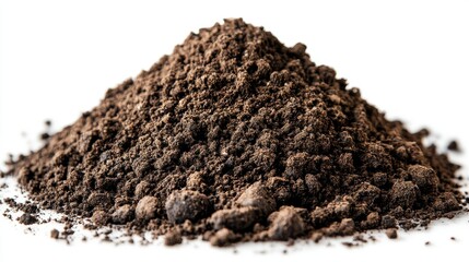 brown heap of soil isolated on transparent background