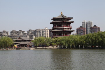 Obraz premium Xi'an Datang Furong Garden is a 5A tourist attraction.