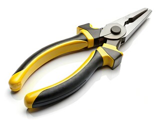 Obraz premium Professional photograph showcasing detailed yellow/black grip pliers, a precision industrial hand tool.