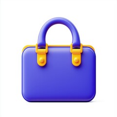 Money and Economic Growth, Investment for Financial Success. Colorful purple bag with yellow accents and a handle.