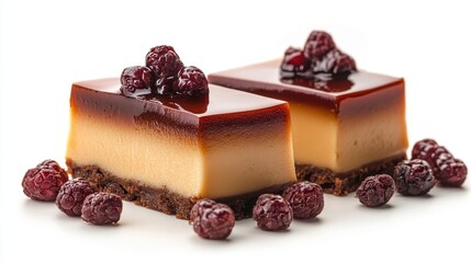 caramel pudding isolated on transparent background