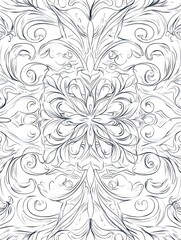 Fototapeta premium Elegant Ornate Floral Pattern Design - Black and white designs