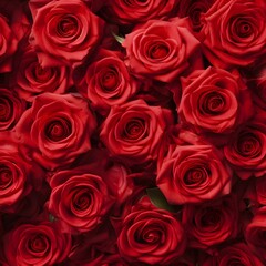 A bunch of red roses are in a bunch