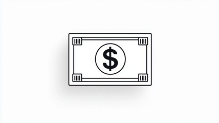 Money and Economic Growth, Investment for Financial Success. Dollar bill illustration on a white background.