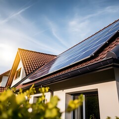 A house with a solar panel on the roof