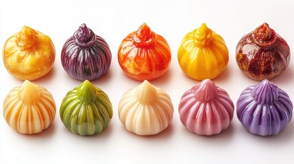 Obraz premium colorful modak sweets isolated on transparent background